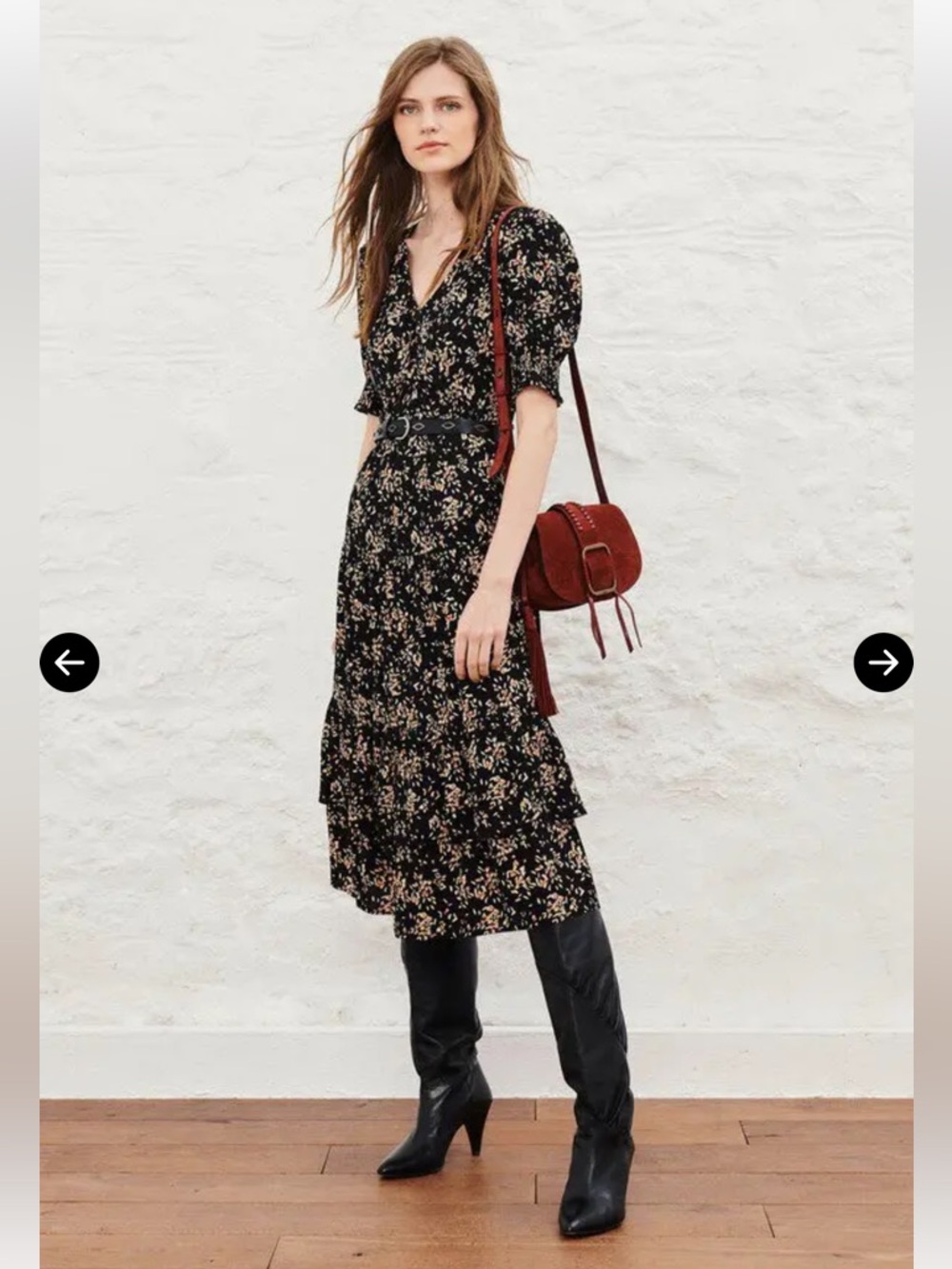 ba&sh Vika Ruffled Midi Dress - Picture 3 of 8
